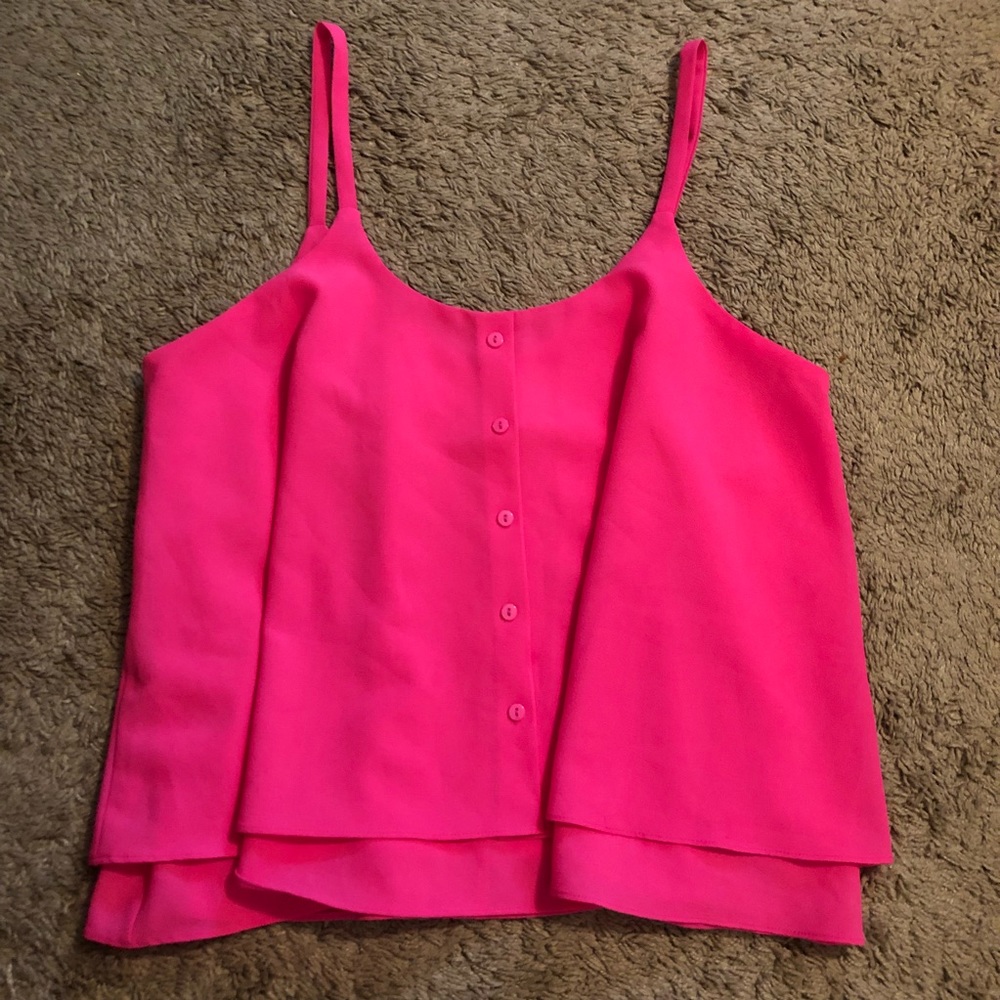 Anthropologie PAPER CRANE Neon Pink Top